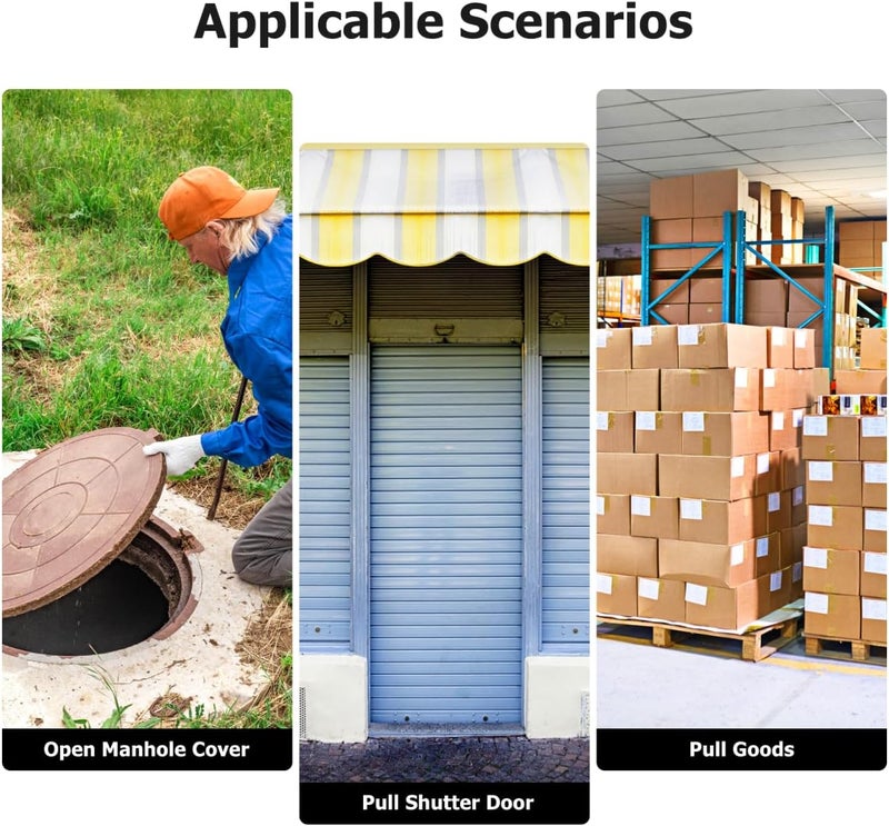 DOITOOL 2PCS Manhole Cover Lifter Stainless Steel Manhole Cover Hook Drain Cover Lifter Manhole Lifting Hooks T Hook Drain Cover Key Manhole Tool for Open Manhole Covers - Manhole Lifters (Pack of 2) - Image 3